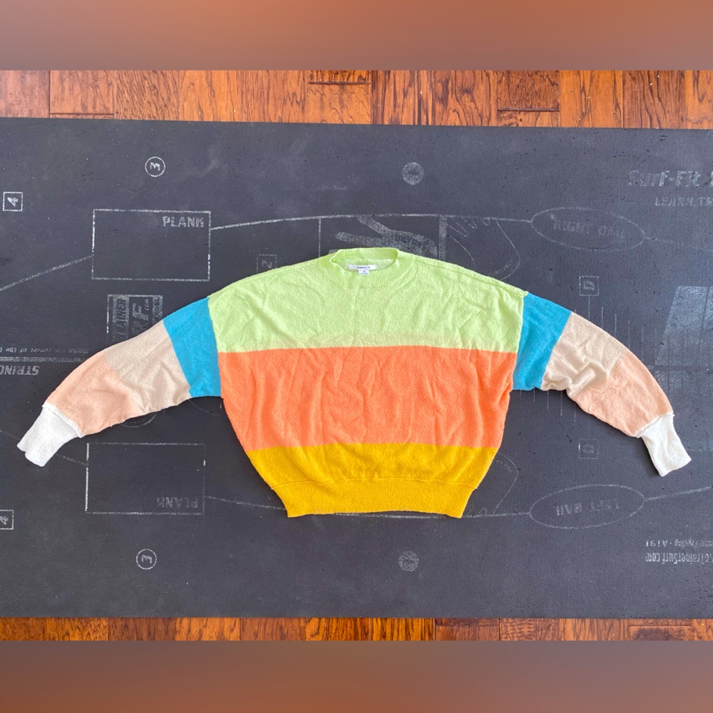 O’Neill cropped colorblock light knit sweater